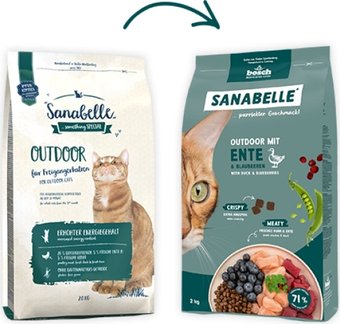 Сухой корм для кошек Bosch Sanabelle Outdoor mit Ente & Blaubeeren 0.4 кг