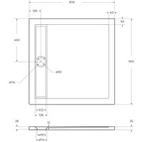 Душевой поддон BelBagno TRAY-BB-DUE-A-90-4-W0 90x90