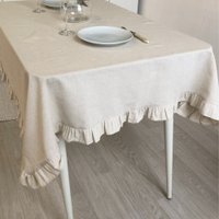 Скатерть ОМурМебель 200x150см прямоугольная с рюшами (серый)