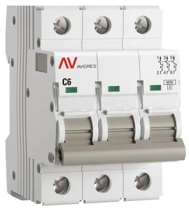 

Выключатель автоматический EKF Averes AV-6 3P 6A (C) 6kA