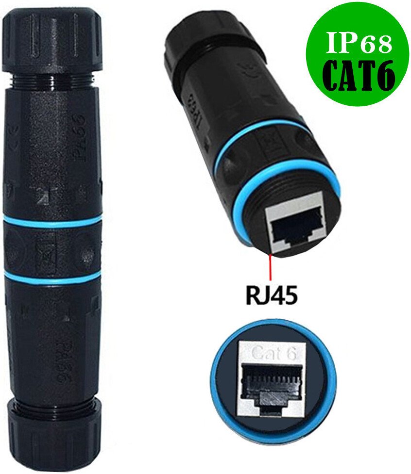 

Удлинитель USBTOP 559400 экранированный с разъемом RJ45 CAT6 IP68 (черный)