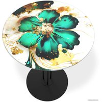 Журнальный столик Sheffilton SHT-CT55/H43 (малахитово-зеленый/черный муар)