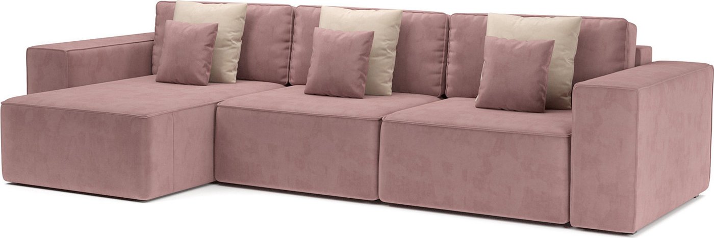 

Угловой диван Мебель-АРС Фессалия левый угол (велюр пудра НВ-178/18)