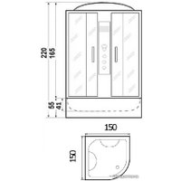 Душевая кабина River Temza 150/150/55 MT
