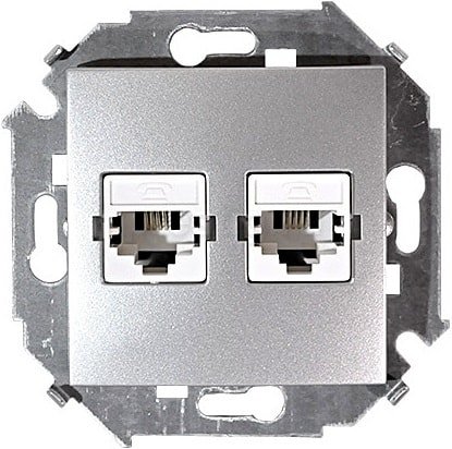 

Розетка компьютерная Simon 1591590-033 (алюминий)