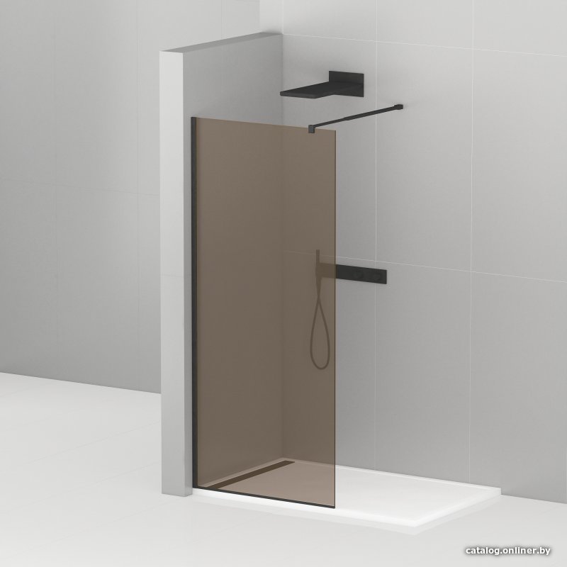 Душевая стенка Cezares Liberta-L-1-80-Br-Nero