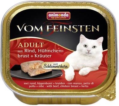 

Консервированный корм для кошек Animonda Vom Feinsten Adult с говядиной, курицей и травами 0.1 кг