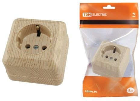 

Розетка TDM Electric Ладога SQ1801-0050 (сосна)