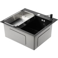 Кухонная мойка Saniteco 5045 PVD (с сифоном, дозатором и коландером)