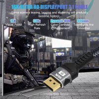 Кабель USBTOP DisplayPort - DisplayPort v2.1 (оплетка, 2 м, черный) в Барановичах