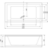 Ванна Cezares PLANE-200-90-SET-2 (с каркасом)