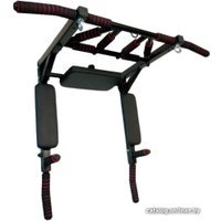 Турник с брусьями SportHome 3в1 мультихват настенный, разборный (черный)