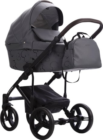 Универсальная коляска BEBETTO Magnum Light Se Pro 2в1 (07, темно-серая кожа, черная рама)