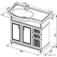  Aquanet Тумба с умывальником Луис 90 L (белый) [00176926+00176323]