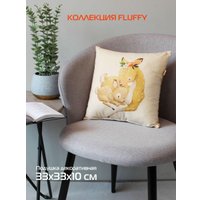 Декоративная подушка Matex Fluffy. Бэмби 61-601 (белый/горчичный)