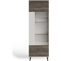 Шкаф-витрина Halmar Random 2 W-1 (кашемир/орех/черный)