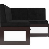 Угловой диван Мебель-АРС Нотис 211х82х135.5 см M11-28-9 (велюр черный НВ-178/17)