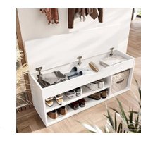 Банкетка Кимер Харис Тип 3 (белая шагрень/кожзам белый)