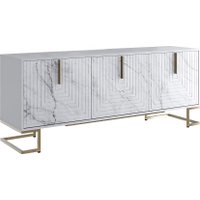 Тумба Involux Неаполь 212T101 (белый премиум/белый мрамор/золото)