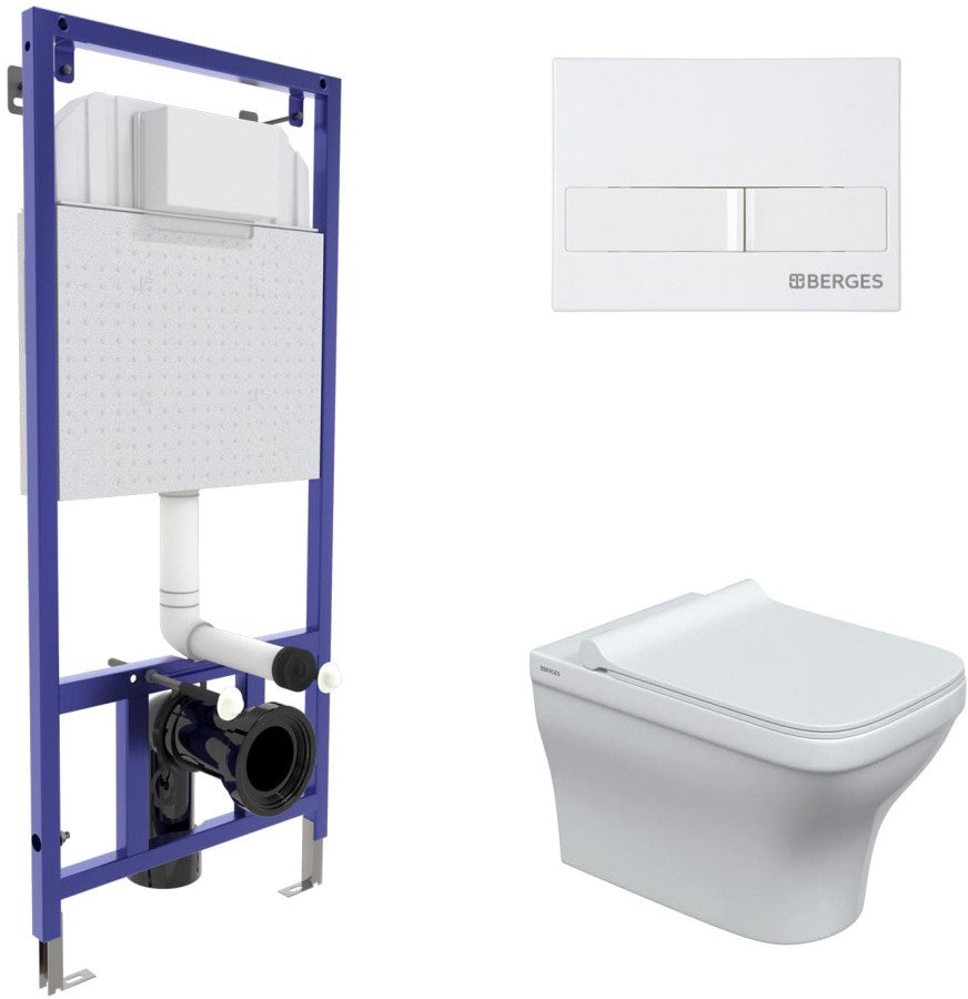 

Унитаз подвесной Berges Wasserhaus Strati Rimless + Strati Slim SO + Novum 525 + L1 042452