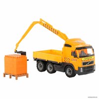 Автомобиль с краном Полесье Volvo автомобиль-кран с манипулятором + конструктор 30 эл. 8800