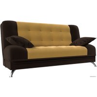 Диван Лига диванов Анна 110682 (микровельвет, желтый/коричневый)