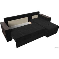 Угловой диван Лига диванов Дубай лайт правый 114153 (велюр черный)