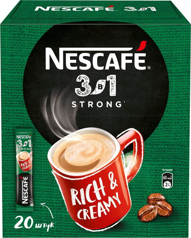 

Кофе Nescafe 3 в 1 Крепкий растворимый 20x14.5 г