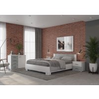 Кровать Горизонт Nova 1.4 (белый-бетон)