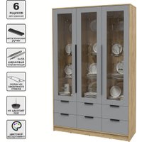 Шкаф-витрина Интерлиния Концепт КТ-ШВ3 (серебро/дуб золотой)