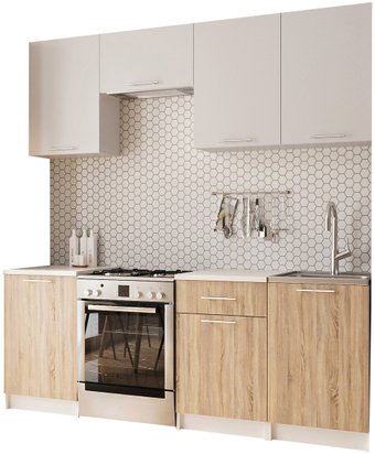 Готовая кухня Мебель-АРС Адель 2.1 м (дуб сонома/белый)