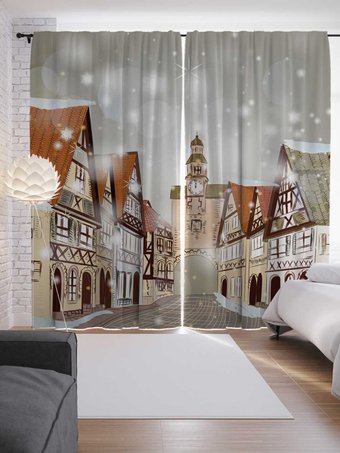Комплект штор JoyArty Город ждет праздник 1.45x2.65 м (2 шт)