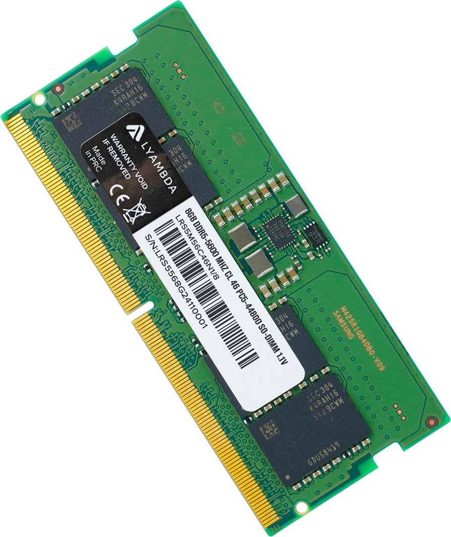

Оперативная память Lyambda 8ГБ DDR5 SODIMM 5600 МГц LRS5M56C46N1/8