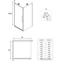 Душевой уголок Niagara 80x90x195 NG-85-8AB-A90B-34 (черный матовый/прозрачное стекло) в Пинске