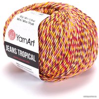 Пряжа для вязания Yarnart Jeans tropical 613 50 г 160 м (желтый; розовый)