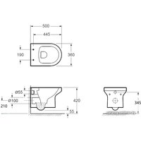Унитаз подвесной Jacob Delafon Elite EDX114RU-00 в Бобруйске
