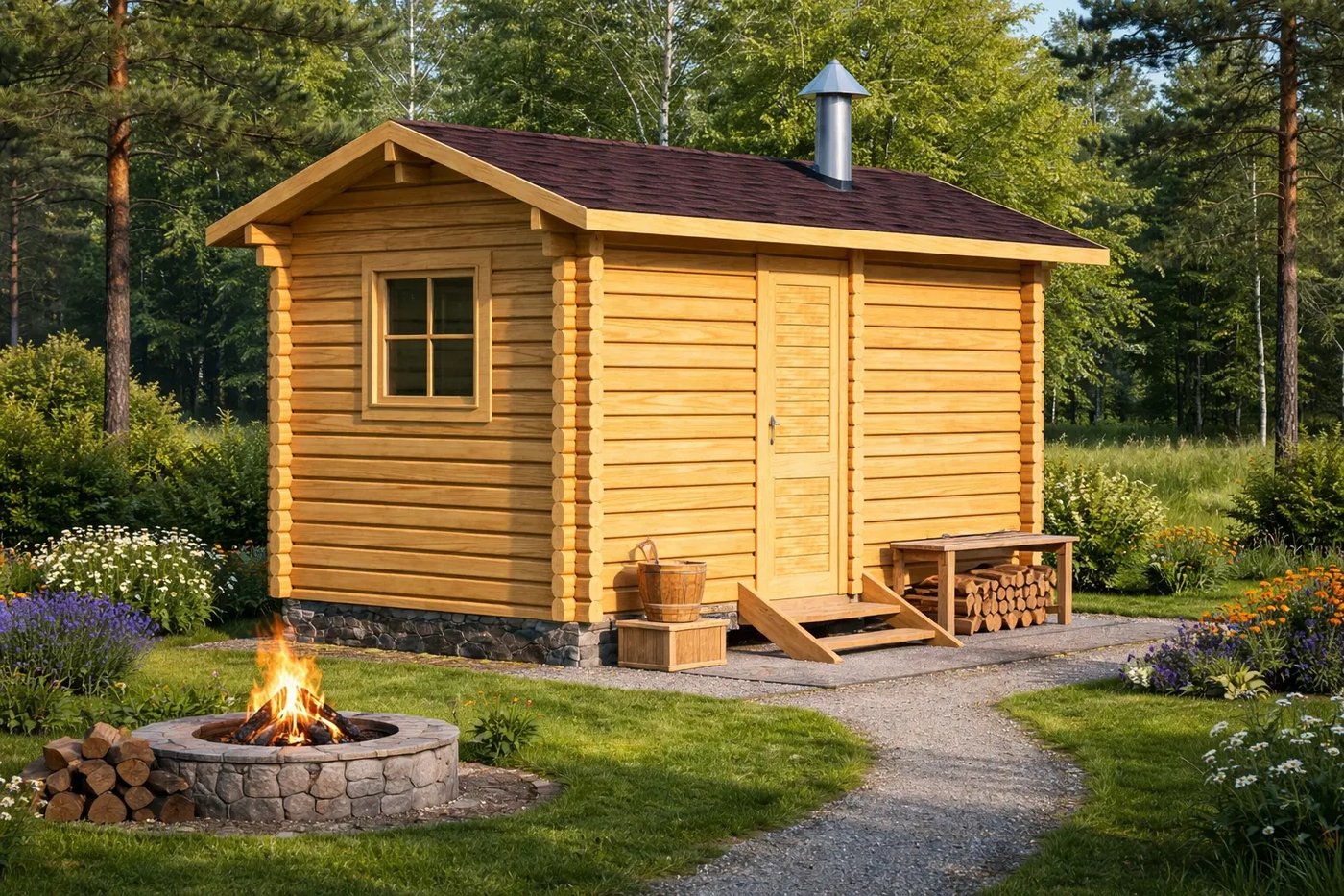 Русская баня Woods Мини 5 метров (2 помещения)