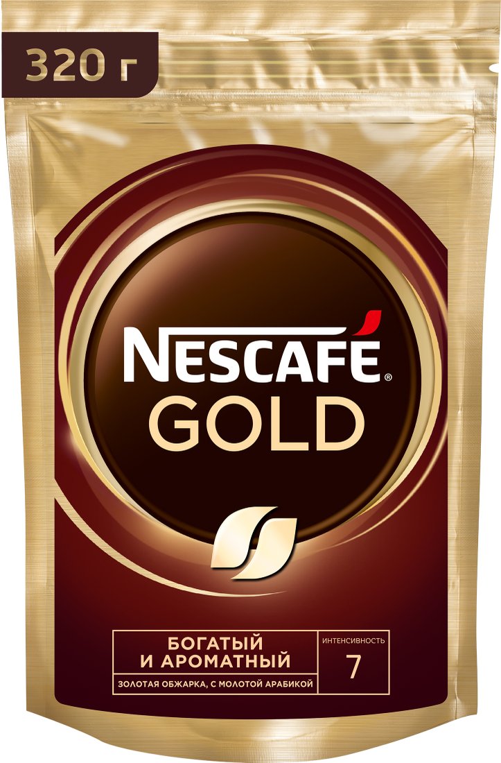 

Кофе Nescafe Gold растворимый 320 г (пакет)