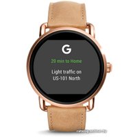 Умные часы Fossil Q Wander Light Brown Leather (золотистый/бежевый)