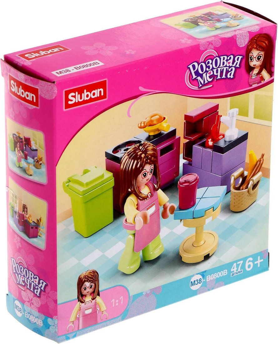 

Конструктор Sluban Розовая мечта. Кухня M38-B0800B 5146981 (47эл)
