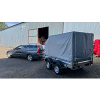 Двухосный прицеп AvtoS A30Р2B (3000x1500x300, R16, ресс. 3302 ГАЗ-1лист, тент 800мм)