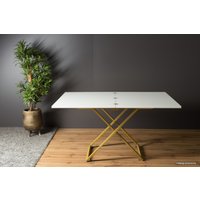 Стол-трансформер Levmar Compact G15/S90 (белый глянец/золото)