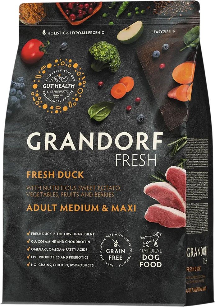 

Сухой корм для собак Grandorf Adult Medium&Maxi Breeds Fresh Duck&Sweet Potato 10 кг