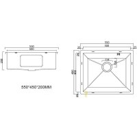 Кухонная мойка ARFEKA ECO AR 550*450 SATIN