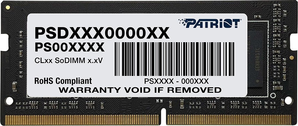 

Оперативная память Patriot Signature Line 8GB DDR4 SODIMM PC4-25600 PSD48G320081S