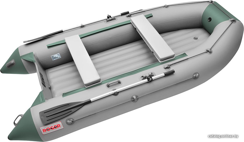 Моторная лодка Roger Boat Trofey 3300 (без киля, серый/зеленый)