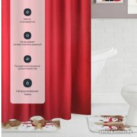 Шторка-занавеска для ванны Home One Waffle 200x200 417259 (бордовый)