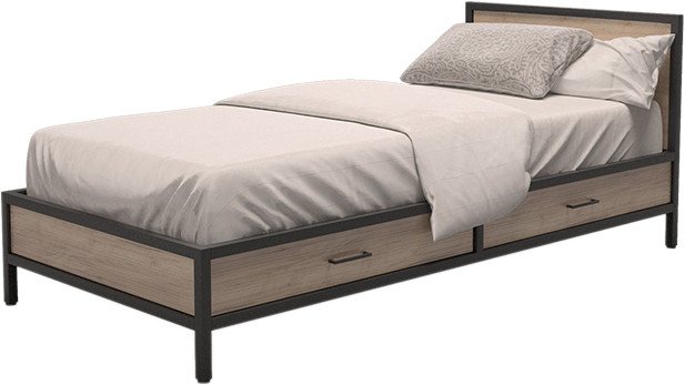 

Кровать Millwood Лофт КМ-3.1/1 Л 207x97x81 (дуб табачный Craft/металл черный)