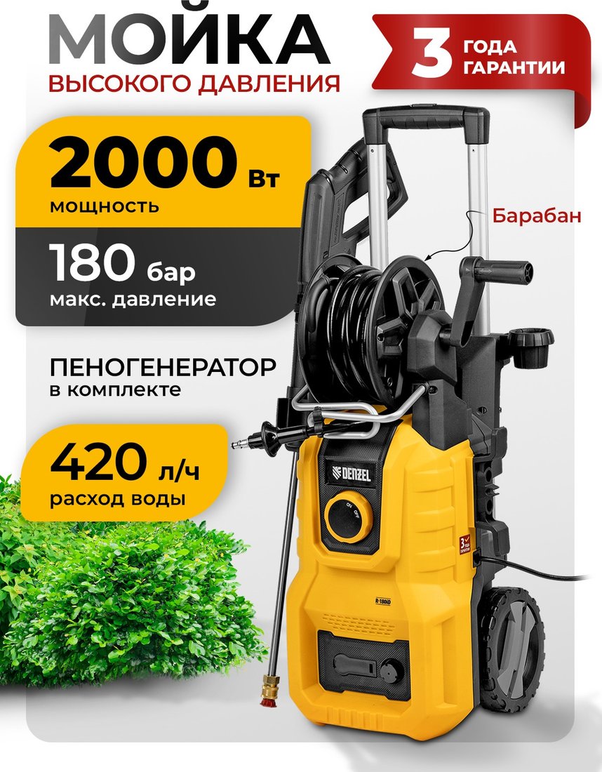 

Мойка высокого давления Denzel R-180iD