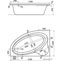 Ванна Santek Эдера 170x110 L базовая плюс [1WH112374]